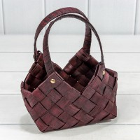 Корзина плетёная 20*11*12 (±5%) из секвойи с ручками Бурый 1/60 Арт: 420332/1051