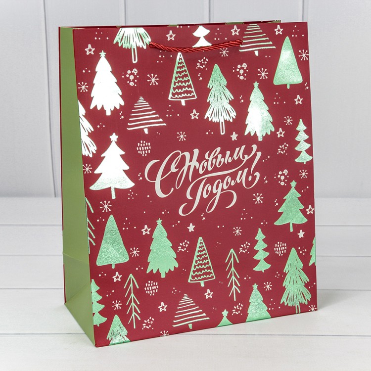 Пакет подарочный "Новый год" (407) 26*32*13 210г 1/20 1/120 Арт: 300407C
