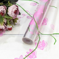 Плёнка 0,7м 500г прозрачная с печатью 15 Розовый 1/10 Арт: 70015/3