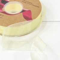 Лента Органза 2,5см*100ярд Шампань 1/8 1/32 Арт: 559-25/1002