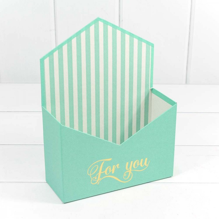 Коробка "Конверт" 18*24*7 "For you" Морская волна 1/4 1/36 Арт: KPL0022
