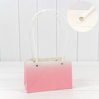 Пакет подарочный "Ваза для цветов" 19*12*10,5 260г "Градиент" Розовый 1/10 1/150 Арт: 000184GA/6