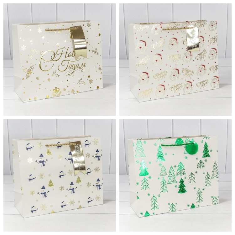 Пакет подарочный "Новый год" (микс 402) 32*26*13 1/20 1/240 Арт: 300402CA