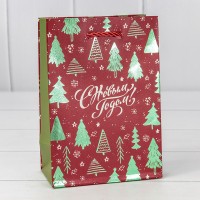 Пакет подарочный "Новый год" (407) 14*20*8 210г 1/20 1/240 Арт: 300407G