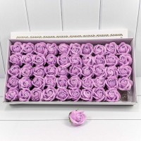 Декоративный цветок-мыло "Роза" класс А Светлая слива 5,5*4 50шт. 1/20 Арт: 420055/3
