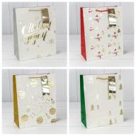 Пакет подарочный &quot;Новый год&quot; (микс 401) 26*32*13 210г 1/20 1/240 Арт: 300401C - Пакет подарочный "Новый год" (микс 401) 26*32*13 210г 1/20 1/240 Арт: 300401C