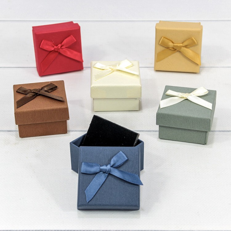 Коробка Квадратная 5*5*3,5 с бантиком (микс 1) 1/24 1/360 Арт: 614-5/5