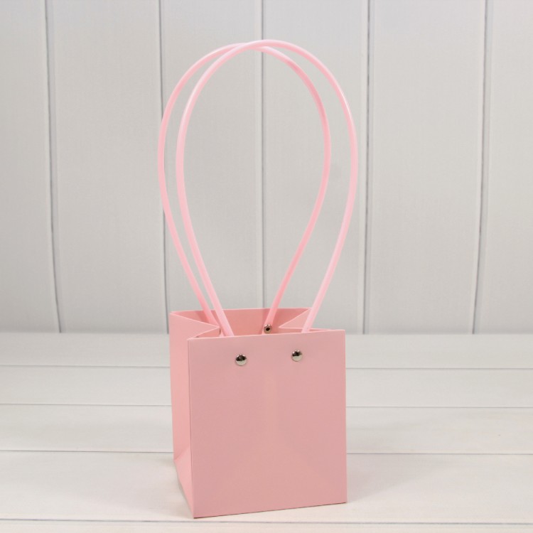 Пакет подарочный "Ваза для цветов" 13*11,5*11,5  Розовый 1/10 1/150 Арт: 000170F/196