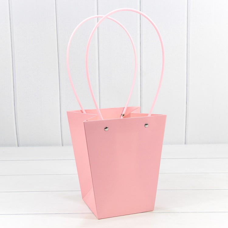 Пакет подарочный "Ваза для цветов" 20*17*12 Тёмно-розовый 1/10 1/120 Арт: 000170E/182