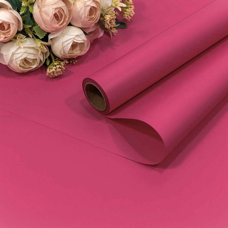 Плёнка 0,58*10м 255г матовая "Корейская" 65мкм Малиново-розовый 1/30 Арт: 1638/2450