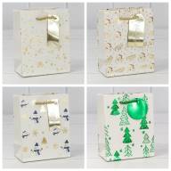 Пакет подарочный &quot;Новый год&quot; (микс 402) 12*15*6,7 210г 1/20 1/480 Арт: 300402H - Пакет подарочный "Новый год" (микс 402) 12*15*6,7 210г 1/20 1/480 Арт: 300402H