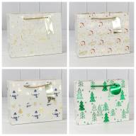 Пакет подарочный &quot;Новый год&quot; (микс 402) 23*18*10 210г 1/20 1/360 Арт: 300402EA - Пакет подарочный "Новый год" (микс 402) 23*18*10 210г 1/20 1/360 Арт: 300402EA