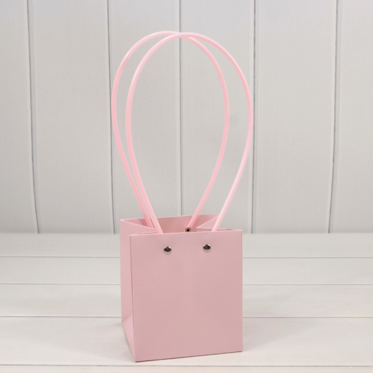 Пакет подарочный "Ваза для цветов" 13*11,5*11,5 Бледно-розовый 1/10 1/150 Арт: 000170F/670