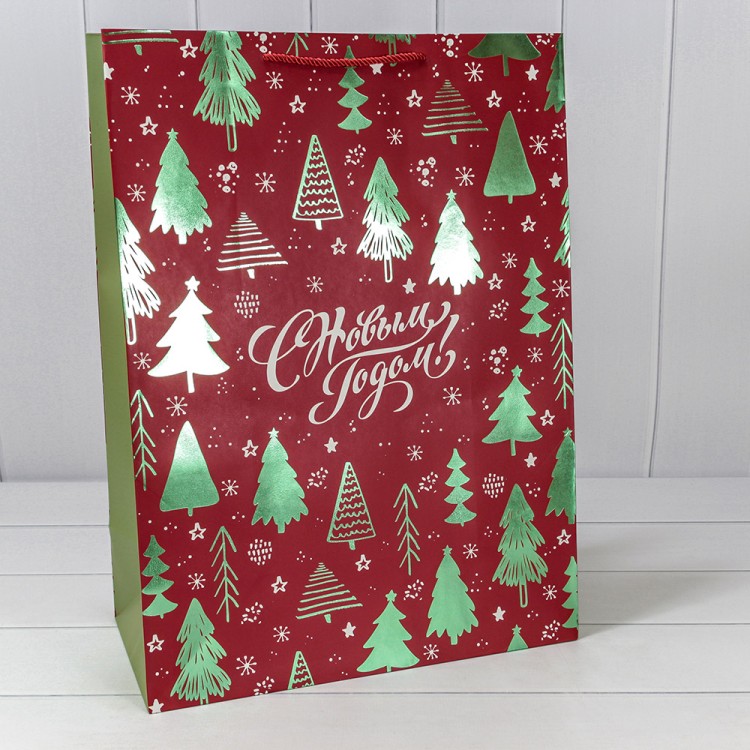 Пакет подарочный "Новый год" (микс 407) 40*55*20 210г 1/20 1/80 Арт: 300407T