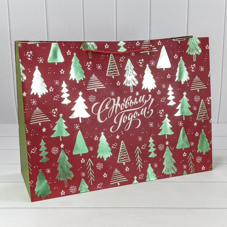 Пакет подарочный "Новый год" (микс 407) 55*40*20 210г 1/20 1/80 Арт: 300407TA