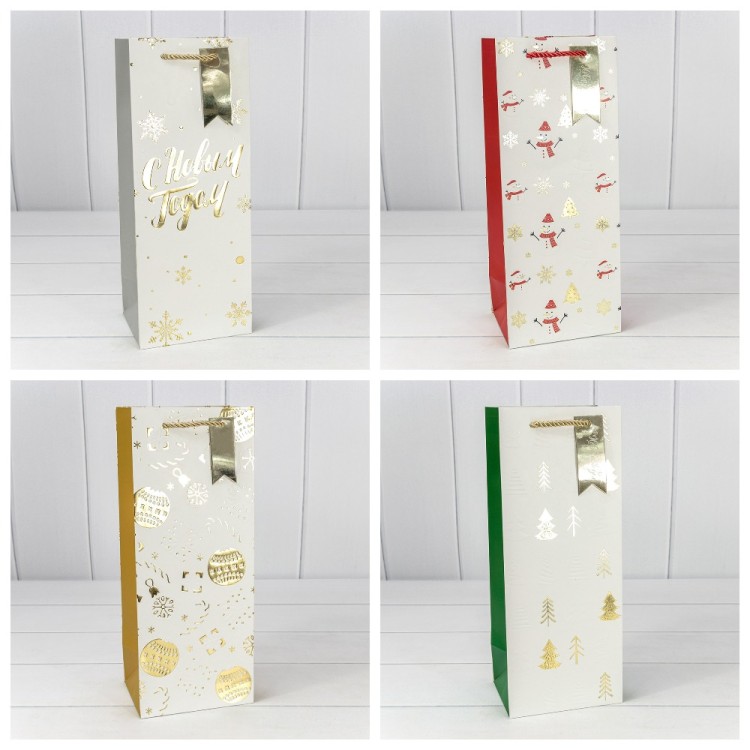 Пакет подарочный "Новый год" (микс 401) 14*35*11 1/20 1/120 Арт: 300401M