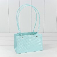 Пакет подарочный "Ваза для цветов" 19*12*10,5 260г "Ромбики" Голубой 1/10 1/150 Арт: 000237GA/14