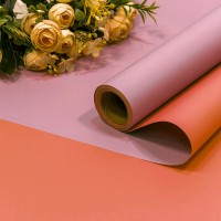 Плёнка 0,58*10м матовая двухсторонняя 65мкм Сиреневый/Оранжевый 1/30 Арт: 1604/680