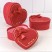 Коробки "Сердце" Набор 1/3 22,2*19,5*9 с бантом Красный 1/18 Арт: 721609/7