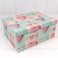 Коробки Прямоугольные Набор 1/10 34*26*15,3 "Сердца с цветами" 1/6 Арт: 721604/956 - Коробки Прямоугольные Набор 1/10 34*26*15,3 "Сердца с цветами" 1/6 Арт: 721604/956