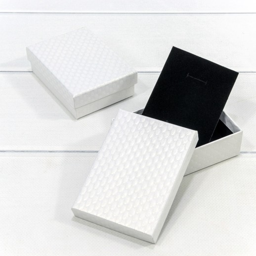 Коробка Прямоугольная 11*8*3,4 "Ромбики-2" Белый 1/12 1/240 Арт: 627118/2