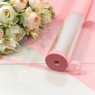 Плёнка 59см 800г глянцевая с окошком 45мкм Розовый-2036 1/6 1/12 Арт: 80006/2036