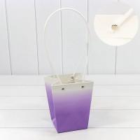 Пакет подарочный "Ваза для цветов" 15,5*13*9,5 260г "Градиент" Сиреневый 1/10 1/150 Арт: 000184G/2