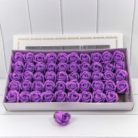 Декоративный цветок-мыло "Роза" класс А Фиолетовый 5,5*4 50шт. 1/20 Арт: 420055/45