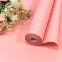 Плёнка 59см 800г матовая "Мелкий горошек" 65мкм Розовый 1/6 1/12 Арт: 80091/0331