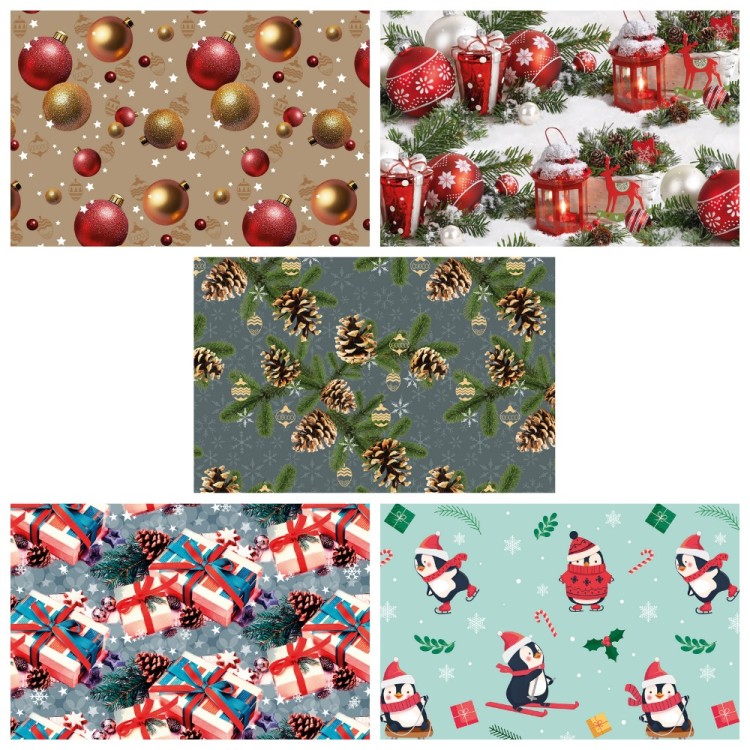 Бумага в листах 70*100 ±5% (25 шт.) 80г "С Новым годом" (микс 120) 1/10 Арт: 000402/120