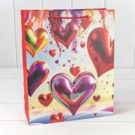 Пакет подарочный с 3D аппликацией "Сердца" (микс 112) 26*32*10 210г 1/20 1/240 Арт: 000112C - Пакет подарочный с 3D аппликацией "Сердца" (микс 112) 26*32*10 210г 1/20 1/240 Арт: 000112C