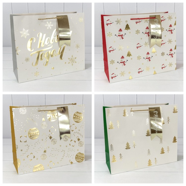 Пакет подарочный "Новый год" (микс 401) 39,5*33*15 210г 1/20 1/80 Арт: 300401AA