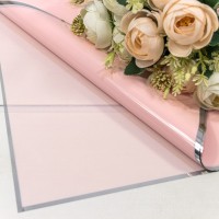 Плёнка в листах 55*55 (20 шт.) глянцевая/матовая с серебряной рамкой 50мкм Розовый 1/60 Арт: 1862/4