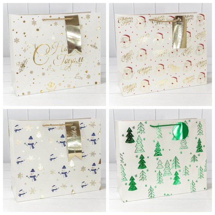 Пакет подарочный "Новый год" (микс 402) 39,5*33*15 210г 1/20 1/80 Арт: 300402AA